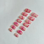 Hot pink Quirky Bow nails