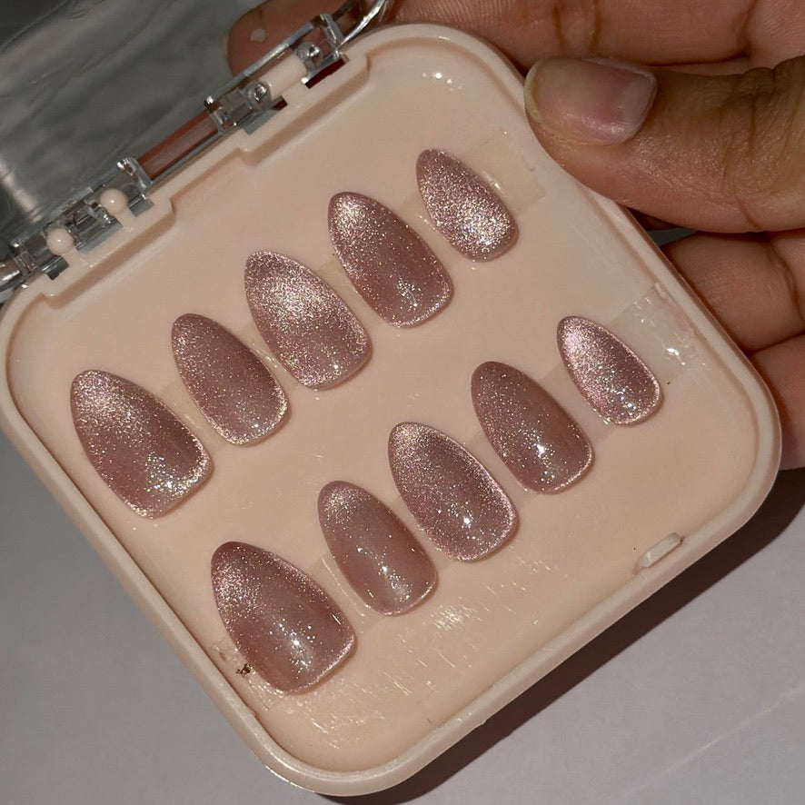 Sparkle Blush Pink Cat eye