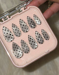 Silver cat eye with polka dots