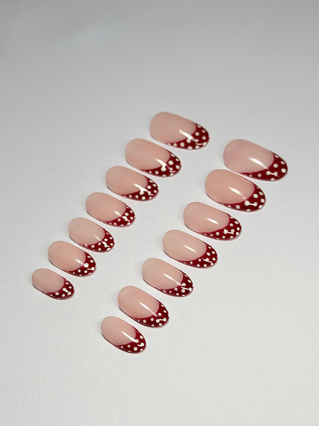 Minnie Mouse inspired Polka dots french tips
