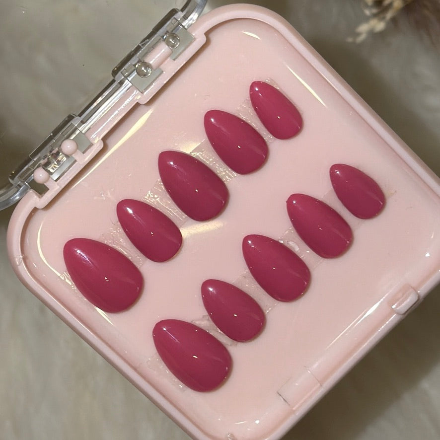 solid pink nails