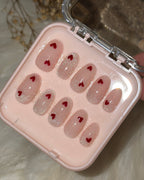 Sparkle heart nails