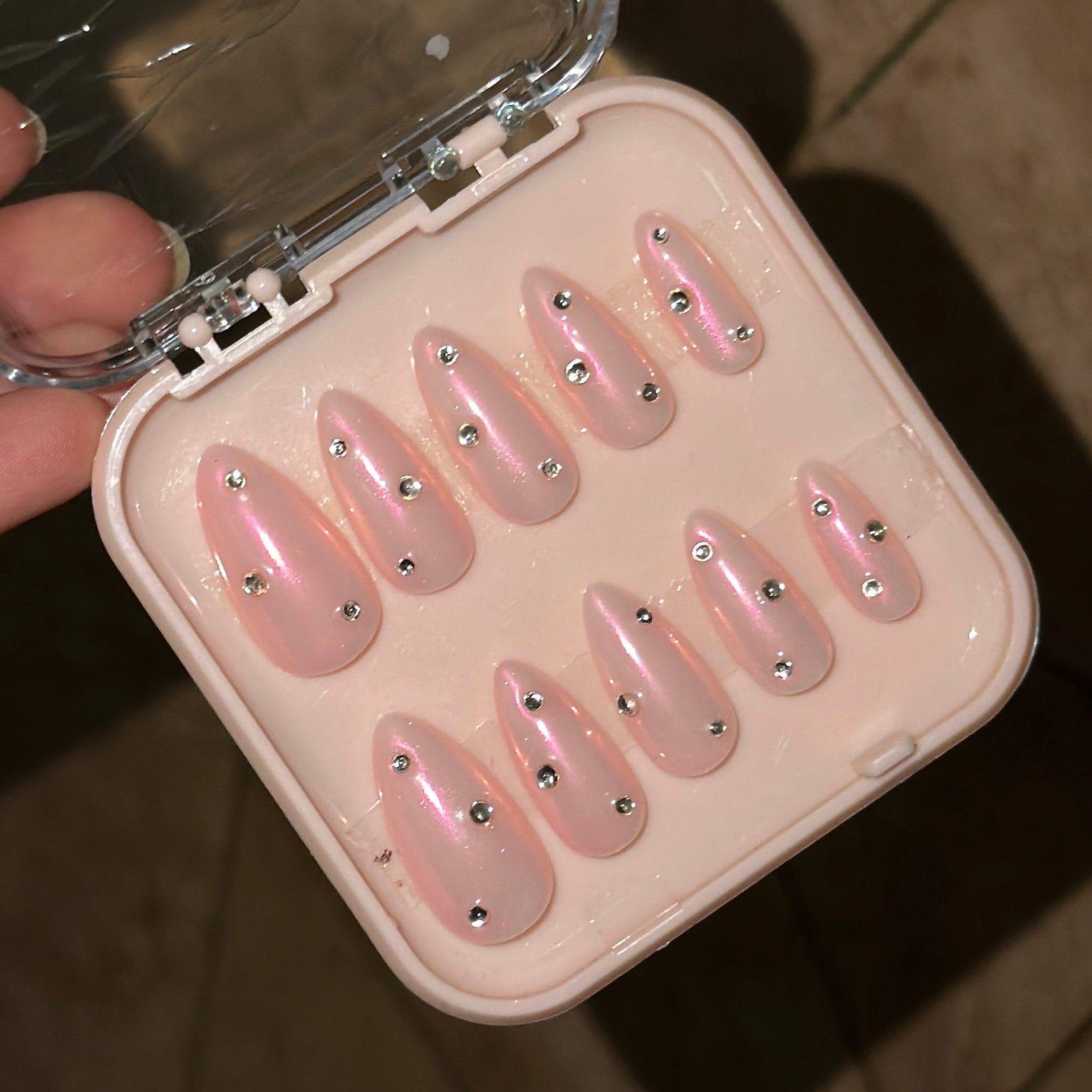Chrome with Rhinestones Press ons