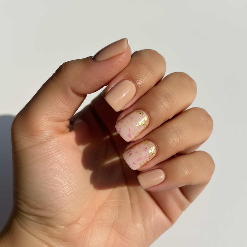 Dry Flower Nails on Hand Model