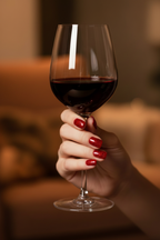Fine Wine Glitter Nails – Vibrant Red