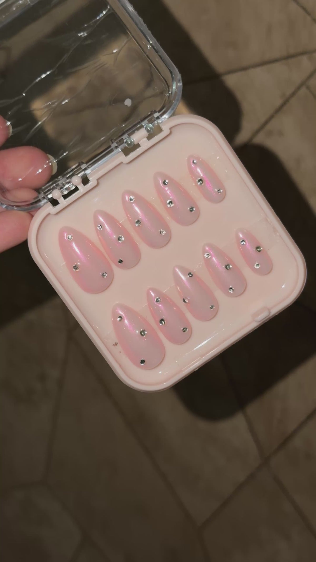 Chrome with Rhinestones Press ons