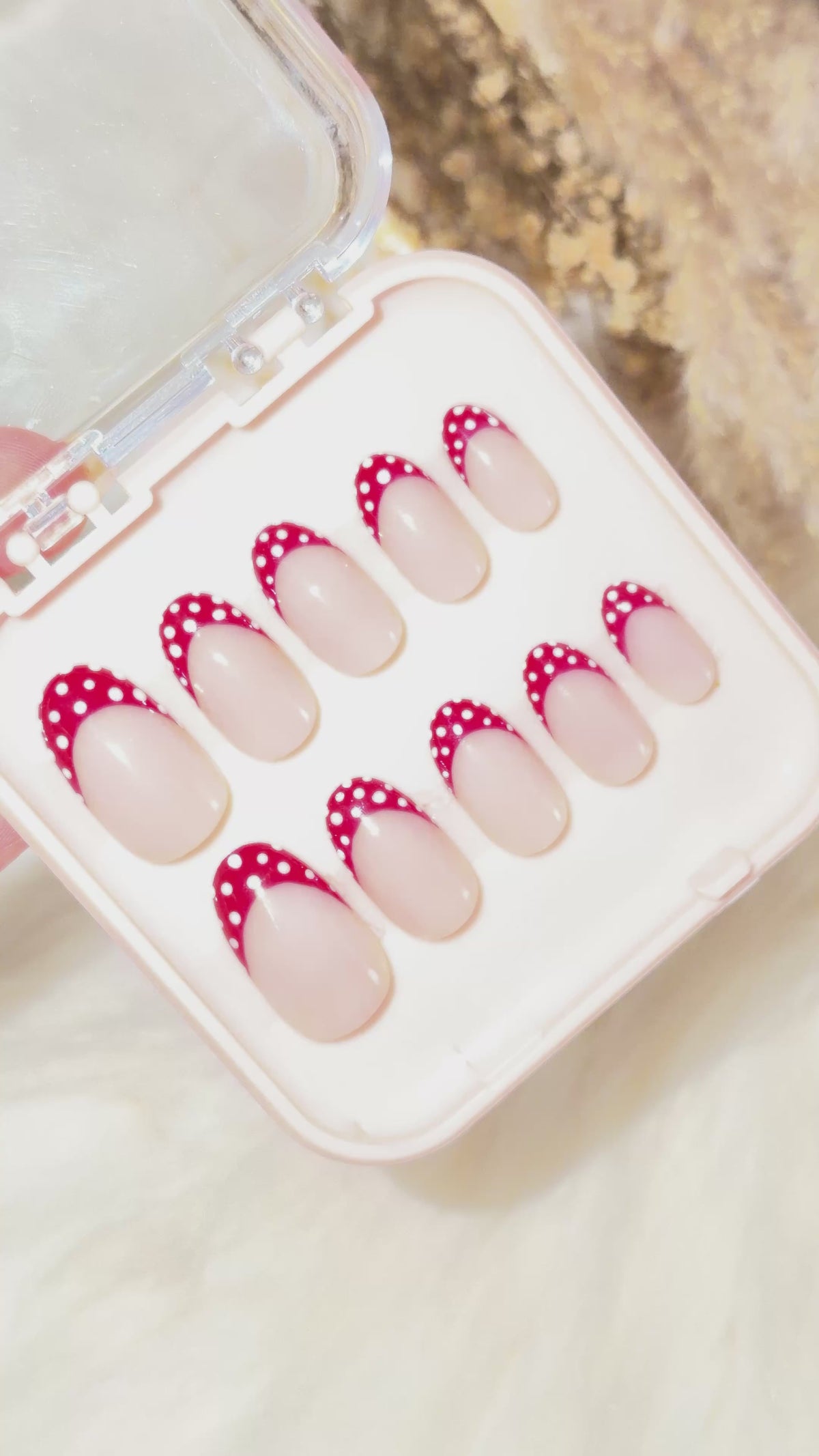 Minnie Mouse inspired Polka dots french tips
