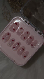 Sparkle heart nails