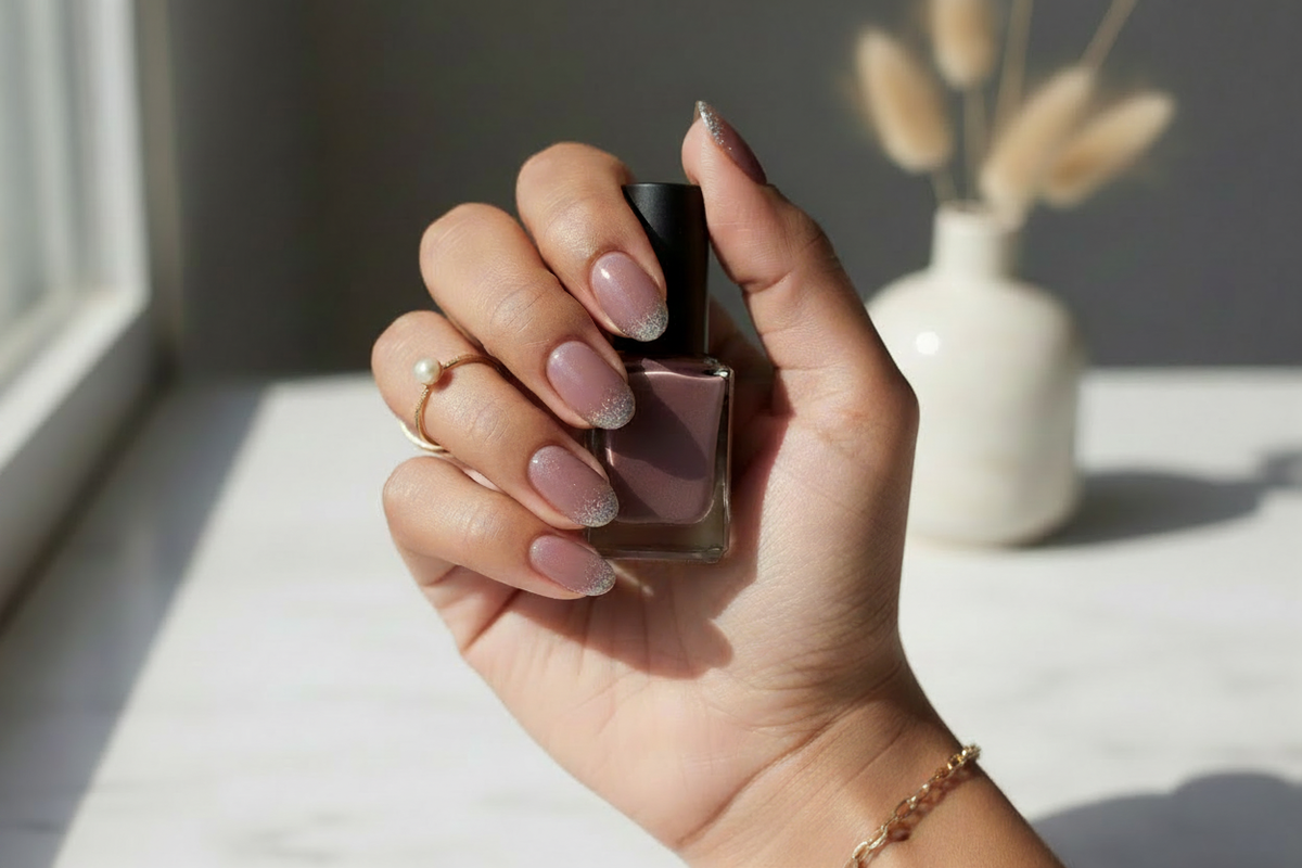 Soft Cat Eye Glitter Ombré – Almond Shape
